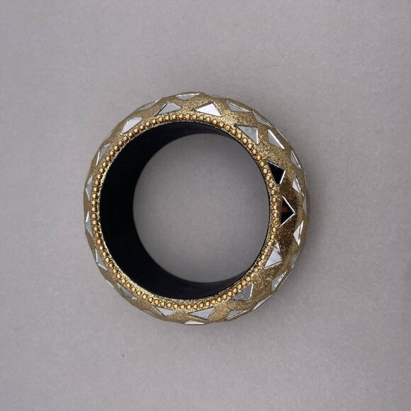 Gold with Real Pieces of Mirror Bracelet - Picture 3 of 11